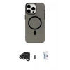 MARSİLYAN™- iPhone 15 Pro Kılıf Eksen Işık Prime - Siyah Bilvis 0.18mm Plus Cam Ekran Koruyucu + Raze Metal Kamera Lens - TMGI