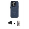 MARSİLYAN™- iPhone 15 Pro Kılıf Eksen Işık Prime - Siyah Bilvis 3D Cam Ekran Koruyucu + Raze Metal Kamera Lens - GS