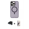 MARSİLYAN™- iPhone 15 Pro Kılıf Eksen Işık Prime - Siyah Bilvis 3D Mat Cam Ekran Koruyucu + Raze Metal Kamera Lens - LT