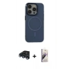 MARSİLYAN™- iPhone 15 Pro Kılıf Eksen Işık Prime - Siyah Bilvis 3D Mat Cam Ekran Koruyucu + Raze Metal Kamera Lens - LT
