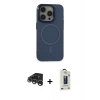 MARSİLYAN™- iPhone 15 Pro Kılıf Eksen Işık Prime - Siyah Bilvis Hayalet Cam Ekran Koruyucu + Raze Metal Kamera Lens - GS