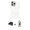 MARSİLYAN™- iPhone 15 Pro Kılıf Eksen Işık Prime - Siyah Bilvis Hayalet Cam Ekran Koruyucu + Raze Metal Kamera Lens - GS