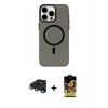 MARSİLYAN™- iPhone 15 Pro Kılıf Eksen Işık Prime - Siyah Buffer Cam Ekran Koruyucu + Raze Metal Kamera Lens - LT