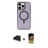 MARSİLYAN™- iPhone 15 Pro Kılıf Eksen Işık Prime - Siyah Buffer Cam Ekran Koruyucu + Raze Metal Kamera Lens - SH