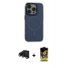 MARSİLYAN™- iPhone 15 Pro Kılıf Eksen Işık Prime - Siyah Buffer Cam Ekran Koruyucu + Raze Metal Kamera Lens - SH