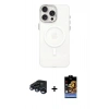 MARSİLYAN™- iPhone 15 Pro Kılıf Eksen Işık Prime - Siyah Buffer Hayalet Cam Ekran Koruyucu + Raze Metal Kamera Lens - LT