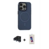 MARSİLYAN™- iPhone 15 Pro Kılıf Eksen Işık Prime - Siyah Joko 5D Cam + Raze Metal Kamera Lens - LT