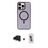 MARSİLYAN™- iPhone 15 Pro Kılıf Eksen Işık Prime - Siyah Joko 5D Cam + Raze Metal Kamera Lens - SH