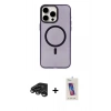 MARSİLYAN™- iPhone 15 Pro Kılıf Eksen Işık Prime - Siyah Joko 5D Cam + Raze Metal Kamera Lens - TMGI