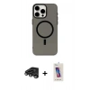 MARSİLYAN™- iPhone 15 Pro Kılıf Eksen Işık Prime - Siyah Joko 5D Cam + Raze Metal Kamera Lens - TMGI
