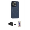 MARSİLYAN™- iPhone 15 Pro Kılıf Eksen Işık Prime - Siyah Joko 5D Cam + Raze Metal Kamera Lens - SH