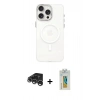 MARSİLYAN™- iPhone 15 Pro Kılıf Eksen Işık Prime - Siyah Polymer Nano Ekran Koruyucu + Raze Metal Kamera Lens - GS