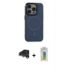MARSİLYAN™- iPhone 15 Pro Kılıf Eksen Işık Prime - Siyah Polymer Nano Ekran Koruyucu + Raze Metal Kamera Lens - GS