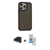 MARSİLYAN™- iPhone 15 Pro Kılıf Eksen Işık - Şeffaf Royal Nano Ekran Koruyucu + Raze Metal Kamera Lens - LT