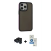 MARSİLYAN™- iPhone 15 Pro Kılıf Eksen Işık - Şeffaf Royal Nano Ekran Koruyucu + Raze Metal Kamera Lens - LT