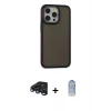 MARSİLYAN™- iPhone 15 Pro Kılıf Eksen Işık - Siyah Joko Magic 5D Cam + Raze Metal Kamera Lens - LT