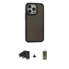 MARSİLYAN™- iPhone 15 Pro Kılıf Eksen Işık - Siyah Joko Magic 5D Hayalet Cam + Raze Metal Kamera Lens - LT