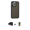 MARSİLYAN™- iPhone 15 Pro Kılıf Eksen Işık - Siyah Joko Magic 5D Hayalet Cam + Raze Metal Kamera Lens - LT