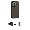 MARSİLYAN™- iPhone 15 Pro Kılıf Eksen Işık - Siyah Joko Magic 5D Hayalet Cam + Raze Metal Kamera Lens - SH