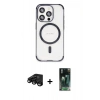 MARSİLYAN™- iPhone 15 Pro Kılıf Eksen Klasik Koleksiyonu - Şeffaf 360 Full Body Arka Koruyucu + Raze Metal Kamera Lens - SH