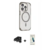 MARSİLYAN™- iPhone 15 Pro Kılıf Eksen Klasik Koleksiyonu - Şeffaf Pasifik Cam Ekran Koruyucu + Raze Metal Kamera Lens - GS