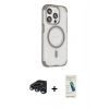 MARSİLYAN™- iPhone 15 Pro Kılıf Eksen Klasik Koleksiyonu - Şeffaf Pasifik Cam Ekran Koruyucu + Raze Metal Kamera Lens - LT