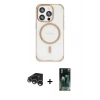 MARSİLYAN™- iPhone 15 Pro Kılıf Eksen Klasik Koleksiyonu - Siyah 360 Mat Full Body Arka Koruyucu + Raze Metal Kamera Lens - GS