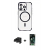 MARSİLYAN™- iPhone 15 Pro Kılıf Eksen Klasik Koleksiyonu - Siyah 360 Mat Full Body Arka Koruyucu + Raze Metal Kamera Lens - TMGI