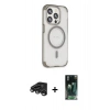 MARSİLYAN™- iPhone 15 Pro Kılıf Eksen Klasik Koleksiyonu - Siyah 360 Mat Full Body Arka Koruyucu + Raze Metal Kamera Lens - TMGI