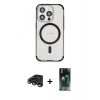 MARSİLYAN™- iPhone 15 Pro Kılıf Eksen Klasik Koleksiyonu - Siyah 360 Mat Full Body Arka Koruyucu + Raze Metal Kamera Lens - TMGI