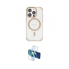 MARSİLYAN™- iPhone 15 Pro Kılıf Eksen Klasik Koleksiyonu - Siyah 3D Antistatik Cam Ekran Koruyucu