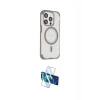 MARSİLYAN™- iPhone 15 Pro Kılıf Eksen Klasik Koleksiyonu - Siyah 3D Antistatik Cam Ekran Koruyucu