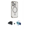 MARSİLYAN™- iPhone 15 Pro Kılıf Eksen Klasik Koleksiyonu - Siyah 3D Antistatik Seramik Nano Ekran Koruyucu + Raze Metal Kamera Lens - LT