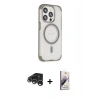 MARSİLYAN™- iPhone 15 Pro Kılıf Eksen Klasik Koleksiyonu - Siyah Bilvis 3D Mat Cam Ekran Koruyucu + Raze Metal Kamera Lens - GS