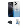 MARSİLYAN™- iPhone 15 Pro Kılıf Eksen Minimal Özel Seri - Şeffaf Royal Nano Ekran Koruyucu + Raze Metal Kamera Lens - LT