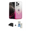 MARSİLYAN™- iPhone 15 Pro Kılıf Eksen Minimal Özel Seri - Şeffaf Royal Nano Ekran Koruyucu + Raze Metal Kamera Lens - SH