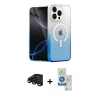 MARSİLYAN™- iPhone 15 Pro Kılıf Eksen Minimal Özel Seri - Şeffaf Royal Nano Ekran Koruyucu + Raze Metal Kamera Lens - SH