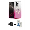 MARSİLYAN™- iPhone 15 Pro Kılıf Eksen Minimal Özel Seri - Şeffaf Royal Nano Ekran Koruyucu + Raze Metal Kamera Lens - TMGI