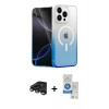 MARSİLYAN™- iPhone 15 Pro Kılıf Eksen Minimal Özel Seri - Şeffaf Royal Nano Ekran Koruyucu + Raze Metal Kamera Lens - TMGI