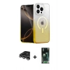 MARSİLYAN™- iPhone 15 Pro Kılıf Eksen Minimal Özel Seri - Siyah 360 Mat Full Body Arka Koruyucu + Raze Metal Kamera Lens - GS