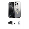 MARSİLYAN™- iPhone 15 Pro Kılıf Eksen Minimal Özel Seri - Siyah Bilvis 0.18mm Plus Cam Ekran Koruyucu + Raze Metal Kamera Lens - GS