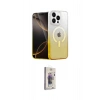 MARSİLYAN™- iPhone 15 Pro Kılıf Eksen Minimal Özel Seri - Siyah Bilvis 3D Cam Ekran Koruyucu