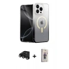 MARSİLYAN™- iPhone 15 Pro Kılıf Eksen Minimal Özel Seri - Siyah Bilvis 3D Cam Ekran Koruyucu + Raze Metal Kamera Lens - SH