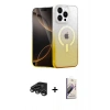MARSİLYAN™- iPhone 15 Pro Kılıf Eksen Minimal Özel Seri - Siyah Bilvis 3D Mat Cam Ekran Koruyucu + Raze Metal Kamera Lens - TMGI