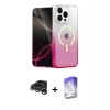 MARSİLYAN™- iPhone 15 Pro Kılıf Eksen Minimal Özel Seri - Siyah Bilvis 5in1 3D Magic Cam Ekran Koruyucu + Gümüş Raze Metal Kamera Lens