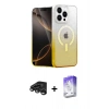MARSİLYAN™- iPhone 15 Pro Kılıf Eksen Minimal Özel Seri - Siyah Bilvis 5in1 3D Magic Cam Ekran Koruyucu + Raze Metal Kamera Lens - TMGI