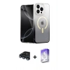MARSİLYAN™- iPhone 15 Pro Kılıf Eksen Minimal Özel Seri - Siyah Bilvis 5in1 3D Magic Cam Ekran Koruyucu + Raze Metal Kamera Lens - LT
