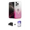 MARSİLYAN™- iPhone 15 Pro Kılıf Eksen Minimal Özel Seri - Siyah Bilvis 5in1 3D Magic Cam Ekran Koruyucu + Raze Metal Kamera Lens - TMGI