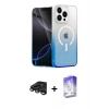 MARSİLYAN™- iPhone 15 Pro Kılıf Eksen Minimal Özel Seri - Siyah Bilvis 5in1 3D Magic Cam Ekran Koruyucu + Raze Metal Kamera Lens - TMGI