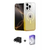 MARSİLYAN™- iPhone 15 Pro Kılıf Eksen Minimal Özel Seri - Siyah Bilvis 5in1 3D Magic Cam Ekran Koruyucu + Raze Metal Kamera Lens - SH